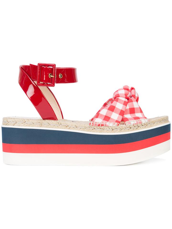 Gucci Stacked Sole Sandals - Red