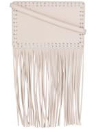 Twin-set Studded Fringed Shoulder Bag - Pink & Purple