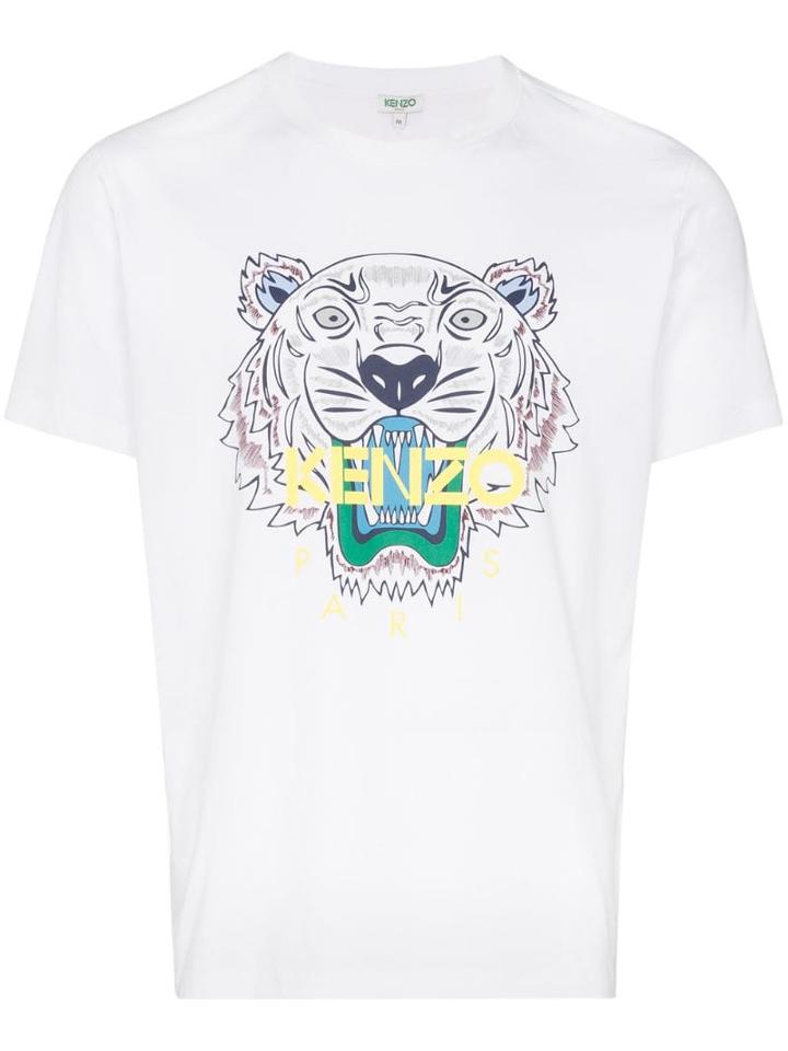 Kenzo Tiger Logo Print T-shirt - White