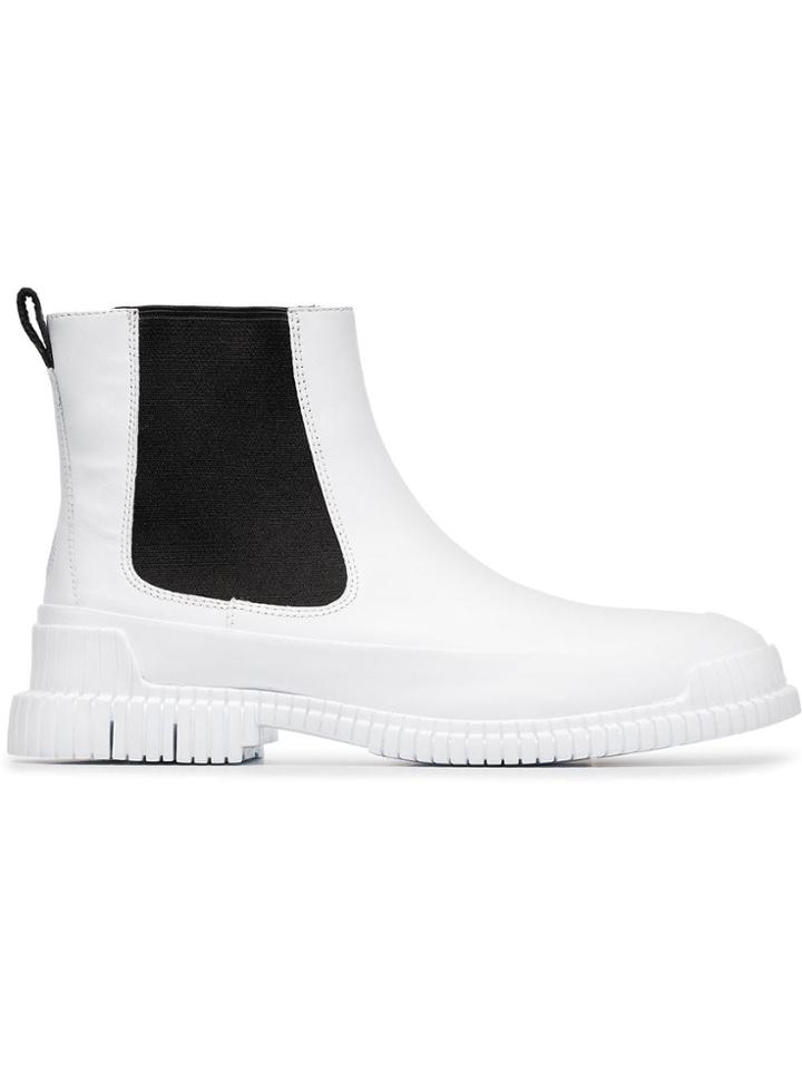 Camper Lab Black And White Pix Leather Boots