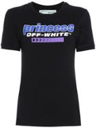 Off-white Princess Off White Print Cotton T Shirt - Black