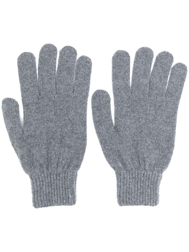 Paul Smith Fitted Knitted Gloves - Grey
