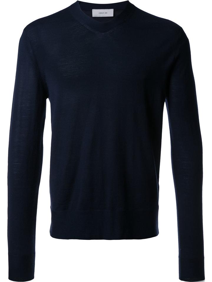 Cerruti 1881 - V-neck Jumper - Men - Wool - Xxl, Blue, Wool