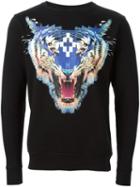 Marcelo Burlon County Of Milan Tiger Print Sweatshirt, Men's, Size: Xxl, Black, Cotton