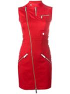 Dsquared2 - Zip Detail Twill Dress - Women - Cotton/polyester/spandex/elastane/viscose - 36, Red, Cotton/polyester/spandex/elastane/viscose