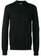 Les Hommes Studded Round Neck Sweater - Black