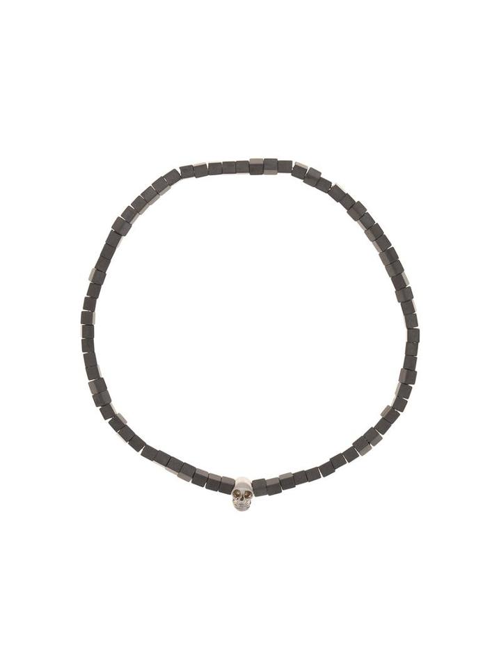 Small Mini Skull 'wg' Bracelet, Men's, Grey, Luis Morais