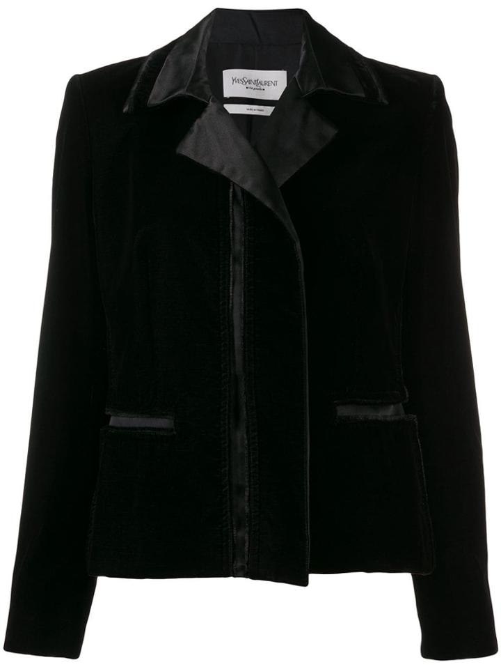 Yves Saint Laurent Pre-owned 2000's Contrasting Details Jacket - Black