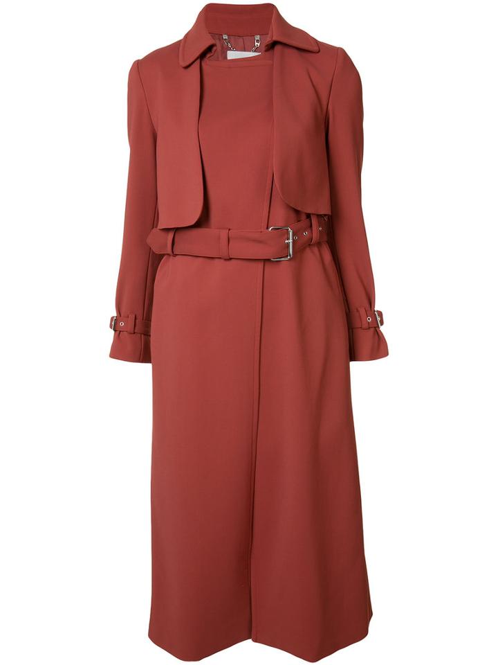 Rachel Comey Belted Trench Coat, Women's, Size: 2, Red, Spandex/elastane/viscose/polyacrylic