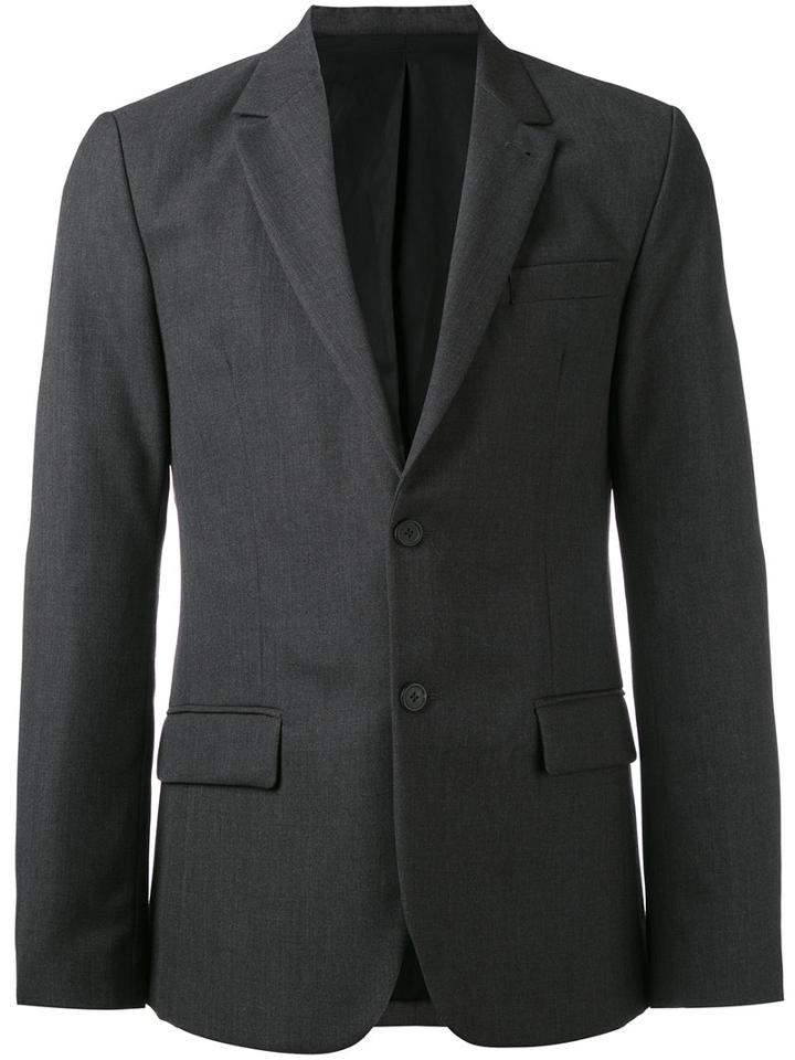 Ami Alexandre Mattiussi - Lined 2 Button Jacket - Men - Viscose/virgin Wool - 46, Grey, Viscose/virgin Wool