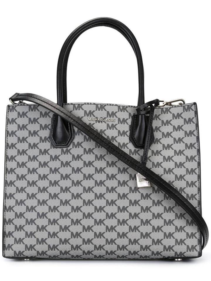 Michael Michael Kors Logo Print Tote, Women's, Grey, Leather
