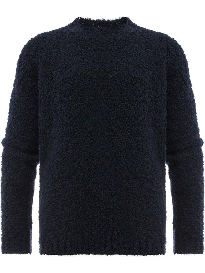 Roberto Collina Fuzzy Crew Neck Jumper - Blue