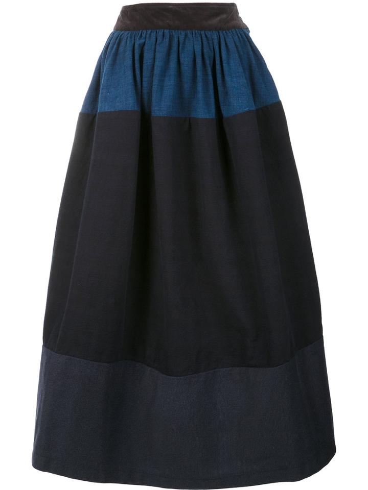 Visvim 'elevation' Maxi Skirt, Size: 3, Blue, Cotton
