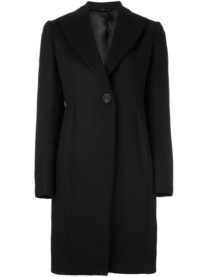 Tonello Single Breasted Coat, Women's, Size: 40, Black, Acetate/viscose/cashmere/wool