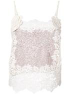 Fausto Puglisi Spaghetti Strap Lace Top - Nude & Neutrals