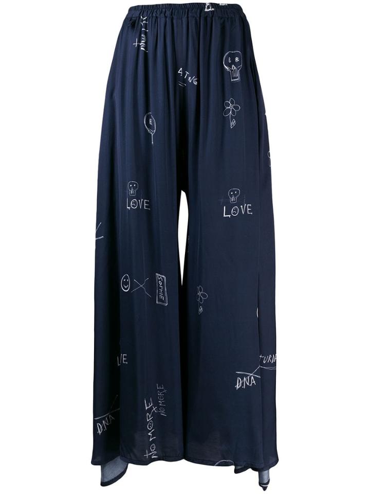 Barbara Bologna Satin Palazzo Pants - Blue