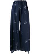 Barbara Bologna Satin Palazzo Pants - Blue