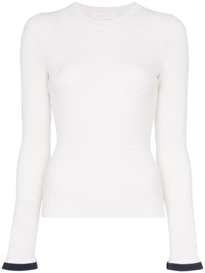 See By Chloé Cut-out Knit Top - White