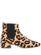 Francesco Russo Leopard Print Boots - Brown