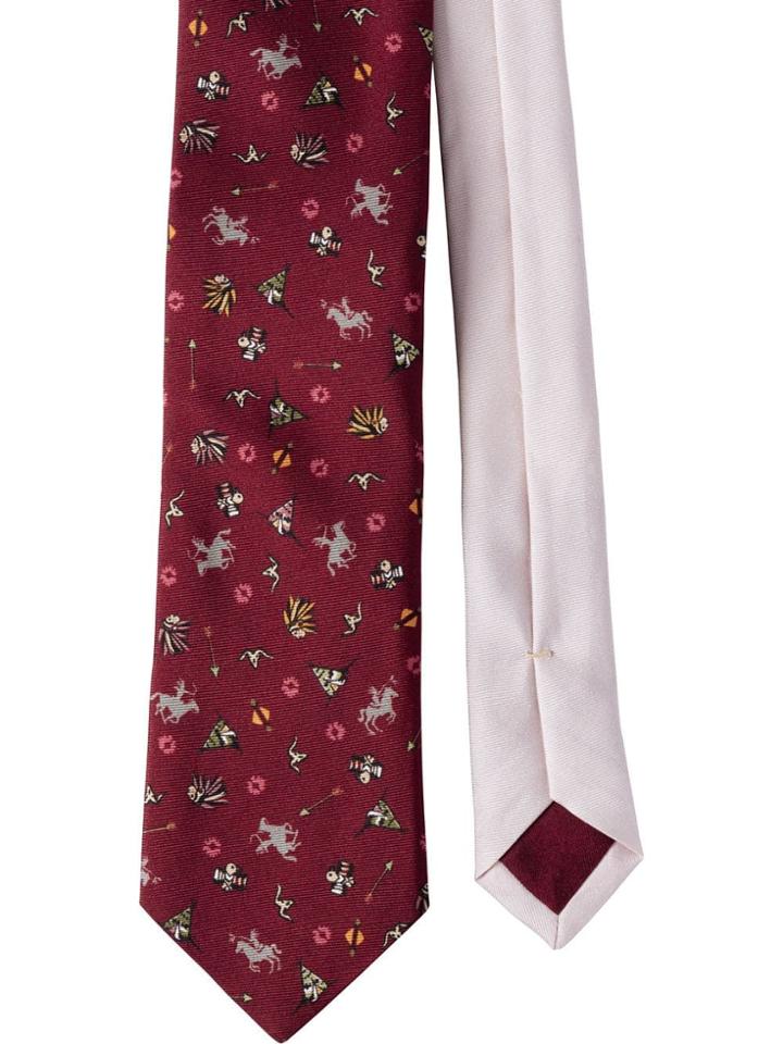 Prada Western Print Tie - Red