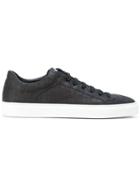 Hide & Jack Textured Lace-up Sneakers - Black