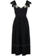 Fendi Pearl Embellished Midi Dress - Black