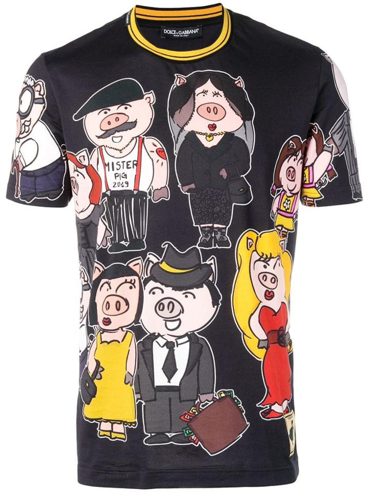Dolce & Gabbana Family Pig T-shirt - Black