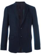 Etro Two Button Blazer, Men's, Size: 50, Blue, Silk/polyester/acetate/wool