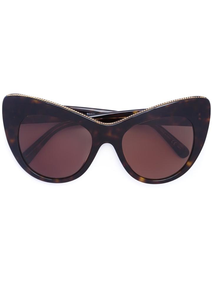 Stella Mccartney Eyewear Oversized Cat Eye Sunglasses - Brown