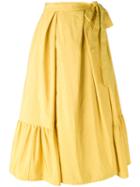 Dries Van Noten Pleated Skirt, Women's, Size: 36, Yellow/orange, Linen/flax/polyester
