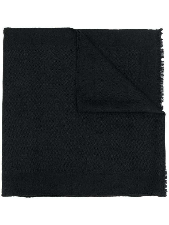 Moschino Appliquéd Fringed Scarf - Black