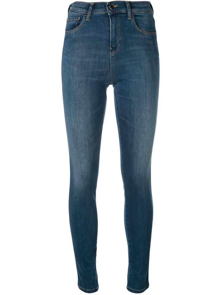 Skinny Jeans - Women - Cotton/polyester/spandex/elastane - 27, Blue, Cotton/polyester/spandex/elastane, Armani Jeans