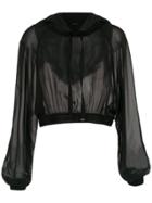 Tufi Duek Silk Sheer Hoodie - Black