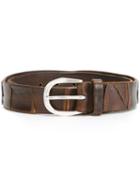 Orciani Textured Buckle Belt, Men's, Size: 85, Brown, Leather