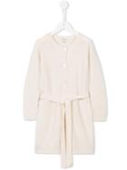 Cashmirino Waffle Knit Belted Cardigan, Toddler Girl's, Size: 3 Yrs, White