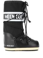 Moon Boot Logo Drawstring Boots - Black