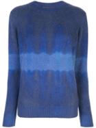 The Elder Statesman Tie-dye Long Sleeve Sweater - Blue