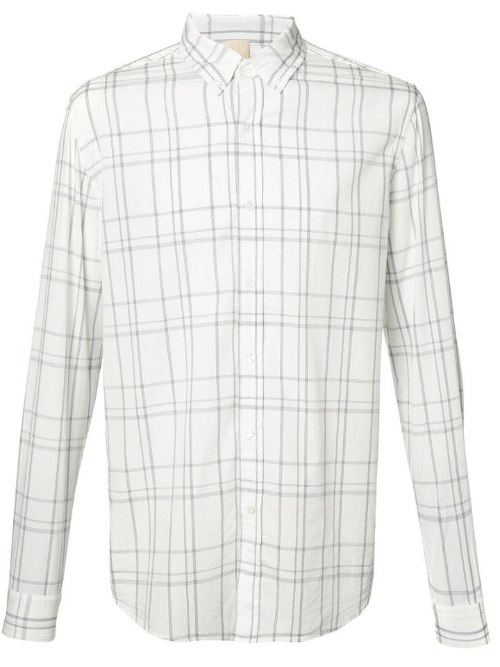 Baldwin Checked Shirt, Men's, Size: Small, White, Cotton