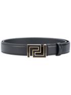 Versace - Greek Key Buckle Belt - Men - Leather - 95, Black, Leather