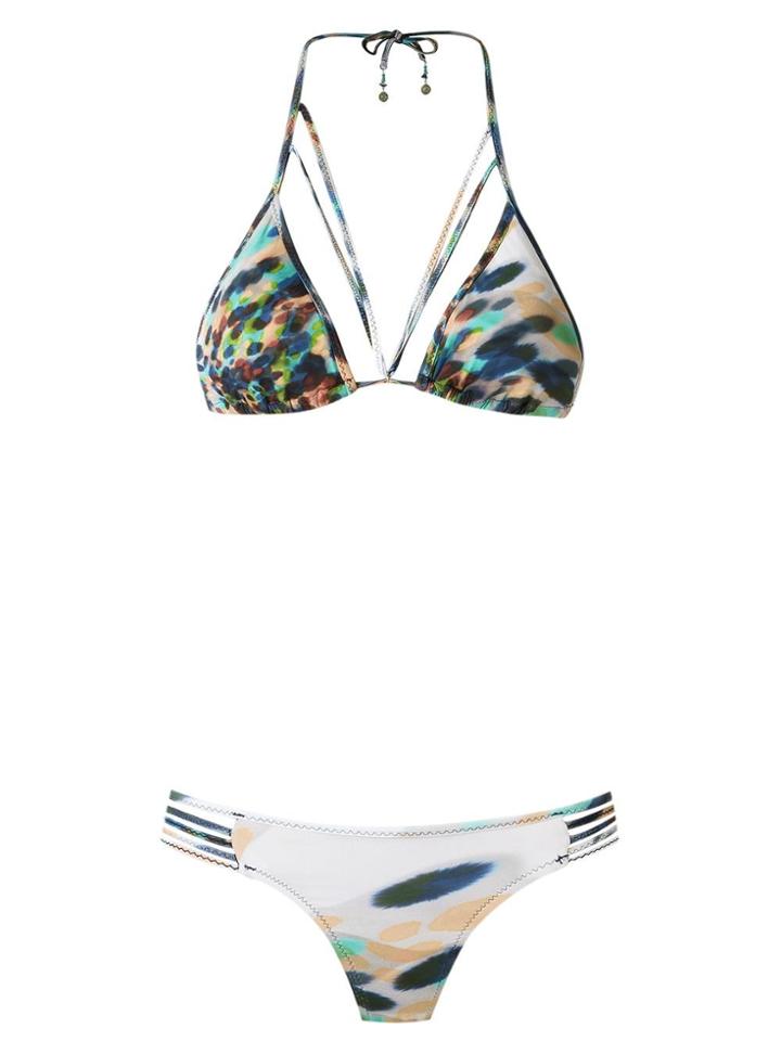 Amir Slama Printed Triangle Bikini Set - Multicolour