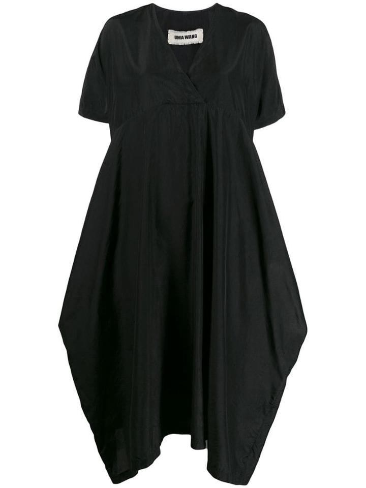 Uma Wang V-neck Shirt Dress - Black