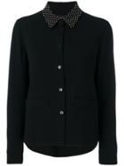 Boutique Moschino Studded Collar Shirt Jacket - Black