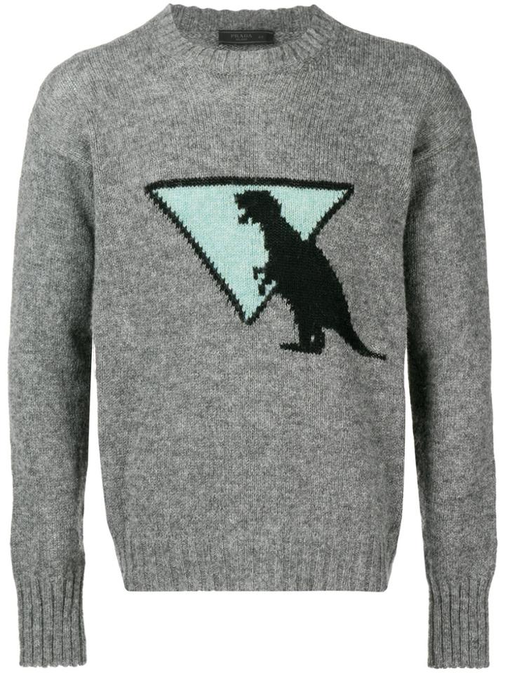 Prada Dinosaur Knit Jumper - Grey