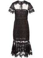 Jonathan Simkhai Guipure Lace Sheer Ruffle Dress - Black