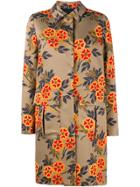 Msgm Floral Printed Coat - Yellow & Orange