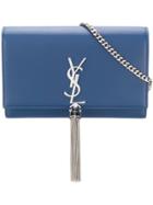 Saint Laurent Kate Monogram Tassel Chain Wallet - Blue