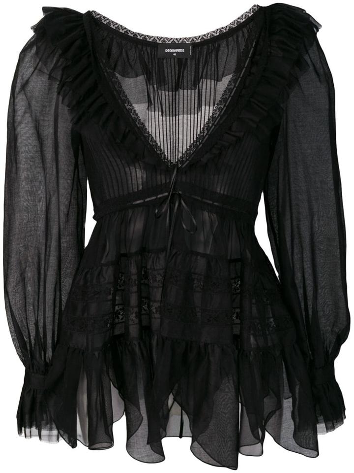 Dsquared2 Ruffle-trimmed Blouse - Black