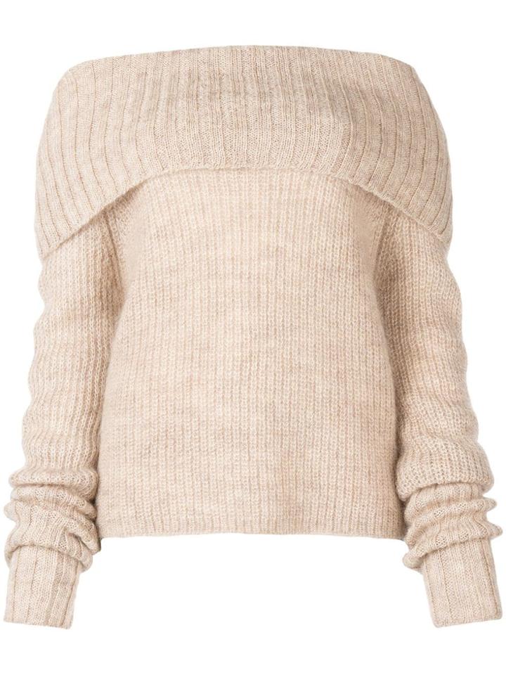 Mcq Alexander Mcqueen Off-the-shoulder Jumper - Nude & Neutrals