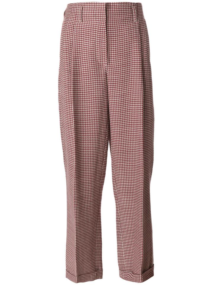 Giorgio Armani Patterned High Waist Trousers - Red