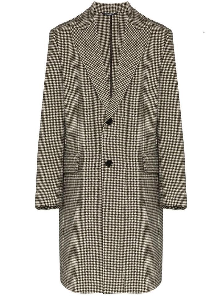 Dolce & Gabbana Houndstooth Single-breasted Coat - Multicolour